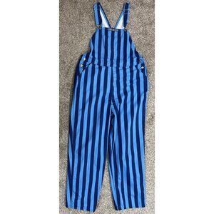 Game Bibs Sz Large Navy Blue Light Blue Overalls Fan Overalls Adult